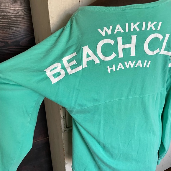 Teal Green Waikiki Beach Club Hawaii Long Sleeve Tee - FINAL SALE - Picture 4 of 4